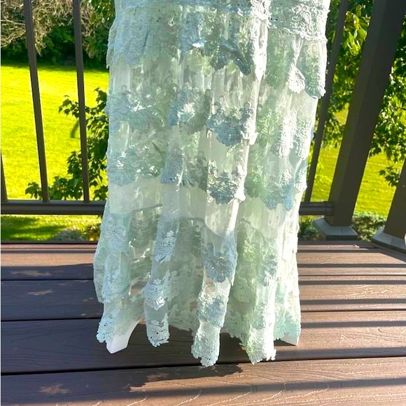 Altar’d State Lace Ruffles Romantic Dress with Tassels and Side Slits - … - Picture 4 of 13